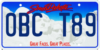 SD license plate 0BCT89