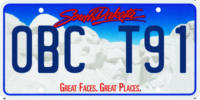 SD license plate 0BCT91