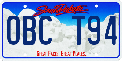 SD license plate 0BCT94