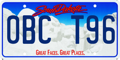 SD license plate 0BCT96