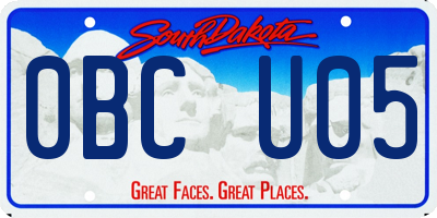 SD license plate 0BCU05