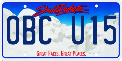 SD license plate 0BCU15