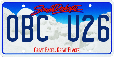 SD license plate 0BCU26