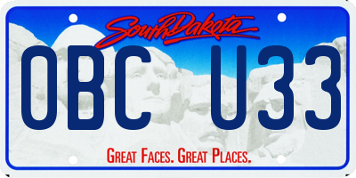 SD license plate 0BCU33