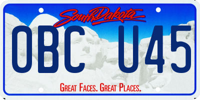 SD license plate 0BCU45