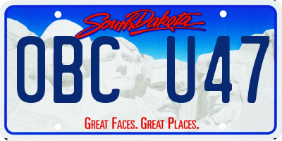 SD license plate 0BCU47