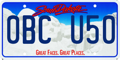 SD license plate 0BCU50
