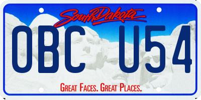 SD license plate 0BCU54