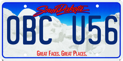 SD license plate 0BCU56