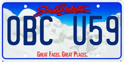 SD license plate 0BCU59
