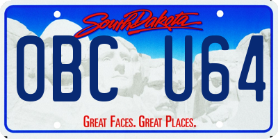 SD license plate 0BCU64
