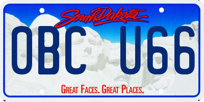 SD license plate 0BCU66