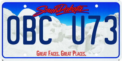 SD license plate 0BCU73
