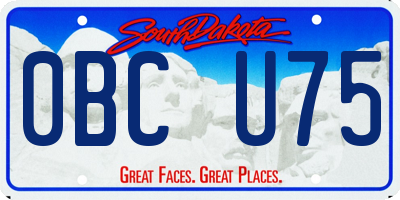 SD license plate 0BCU75