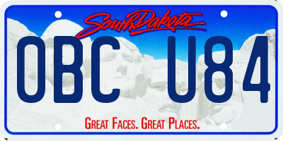 SD license plate 0BCU84