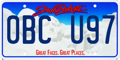 SD license plate 0BCU97