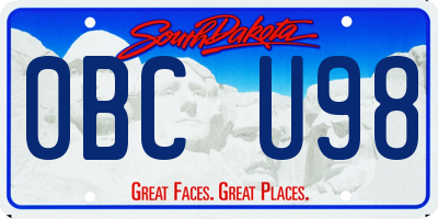 SD license plate 0BCU98