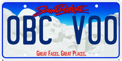 SD license plate 0BCV00