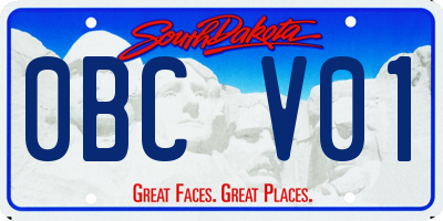 SD license plate 0BCV01