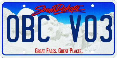 SD license plate 0BCV03