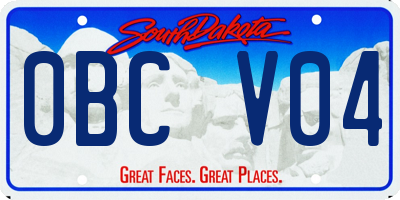 SD license plate 0BCV04