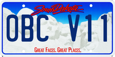 SD license plate 0BCV11