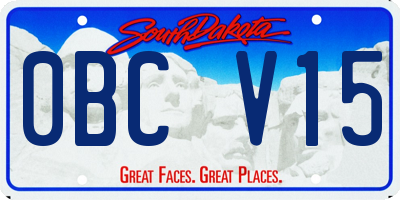 SD license plate 0BCV15