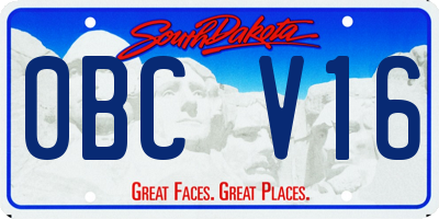 SD license plate 0BCV16