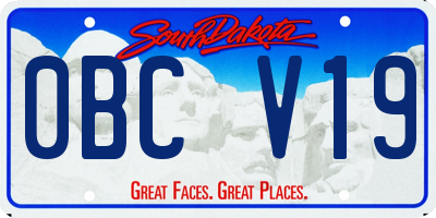 SD license plate 0BCV19