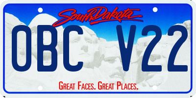 SD license plate 0BCV22