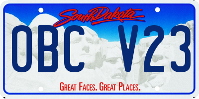 SD license plate 0BCV23