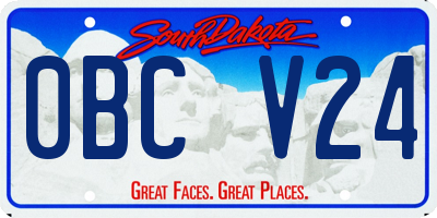 SD license plate 0BCV24