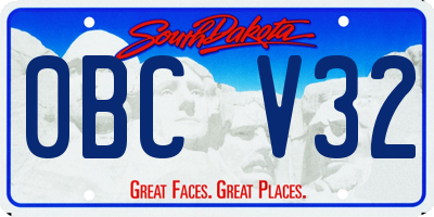 SD license plate 0BCV32