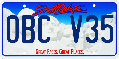 SD license plate 0BCV35