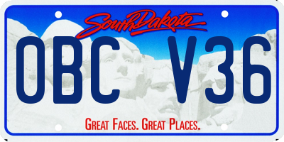 SD license plate 0BCV36
