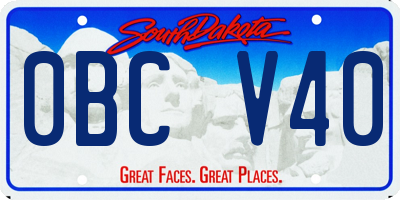 SD license plate 0BCV40