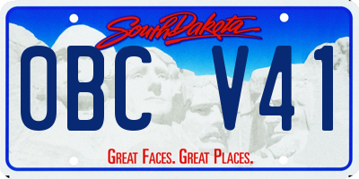 SD license plate 0BCV41