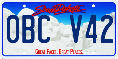 SD license plate 0BCV42