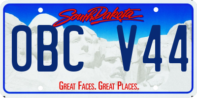 SD license plate 0BCV44