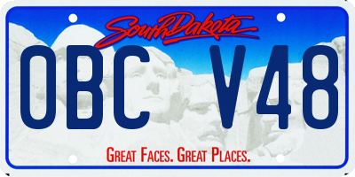 SD license plate 0BCV48