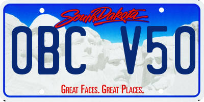 SD license plate 0BCV50