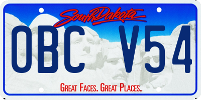 SD license plate 0BCV54