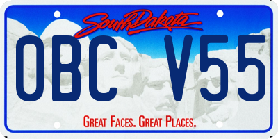 SD license plate 0BCV55