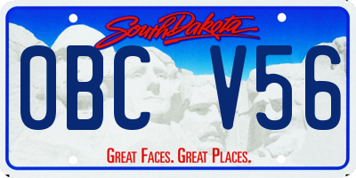 SD license plate 0BCV56