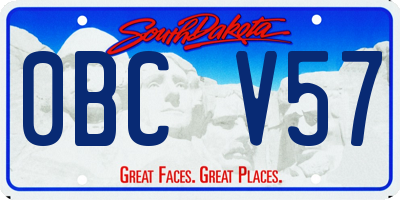 SD license plate 0BCV57