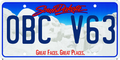 SD license plate 0BCV63