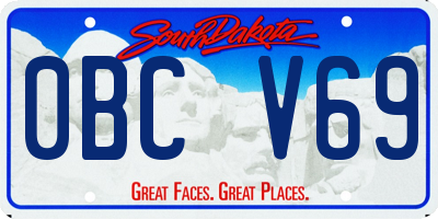SD license plate 0BCV69