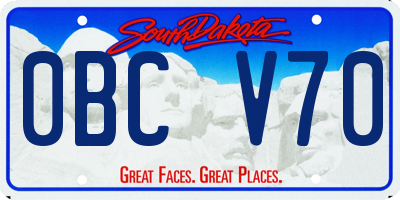 SD license plate 0BCV70