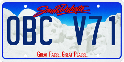 SD license plate 0BCV71