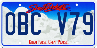 SD license plate 0BCV79